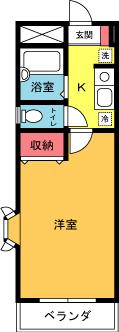 エスポワール松浪(1K/4階)の間取り写真