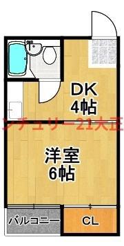 ブランドニューハウス(1DK/3階)の間取り写真