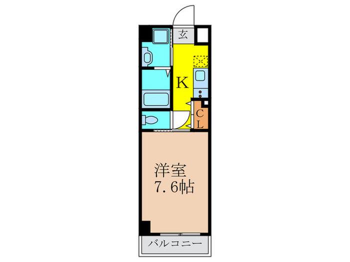 住吉ヴィラ(1K/1階)の間取り写真