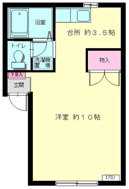 エクセルハイツ(ワンルーム/2階)の間取り写真