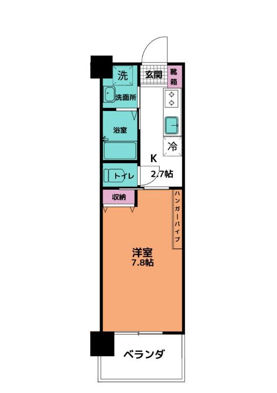 ESANTERRACE為又(1K/3階)の間取り写真
