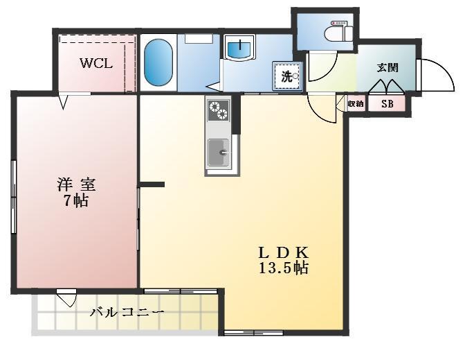 MAISON AMICAL(1LDK/2階)の間取り写真