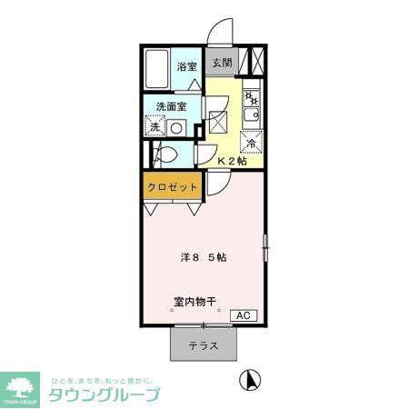 華モナリエ(1K/1階)の間取り写真