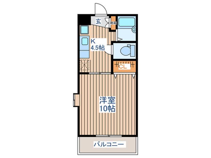 グランポート泉崎(1K/2階)の間取り写真