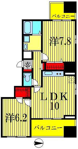 リバーサイド ガーデン(2LDK/2階)の間取り写真