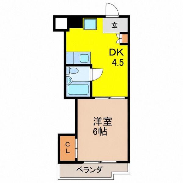 CASA NOAH名東(1DK/3階)の間取り写真