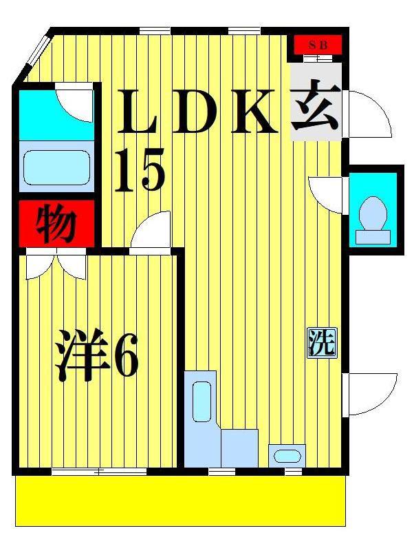 K・グロワール(1LDK/1階)の間取り写真