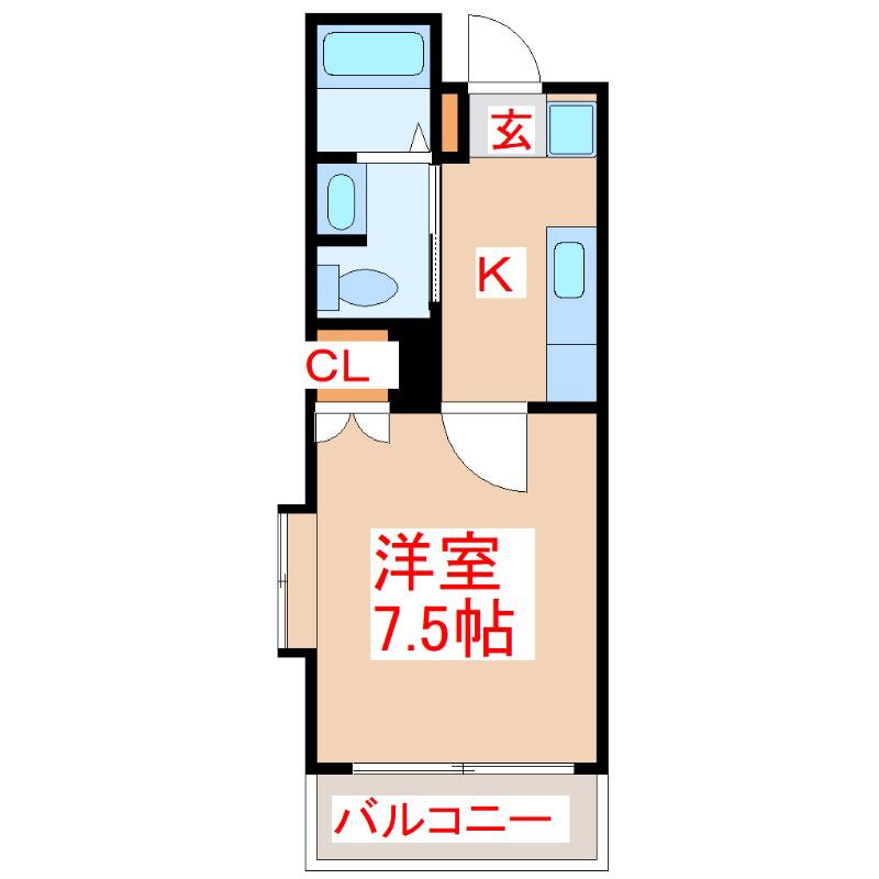 ディライトハイムA(1K/5階)の間取り写真