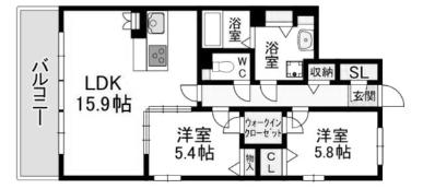 レーベンス守恒(2LDK/3階)の間取り写真