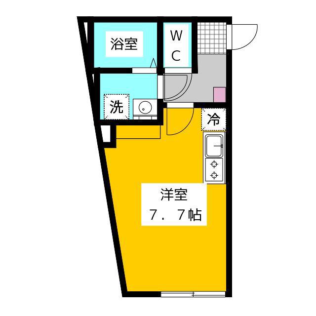 @下石神井(ワンルーム/2階)の間取り写真