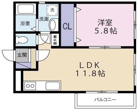 エバーグリーン21(1LDK/1階)の間取り写真