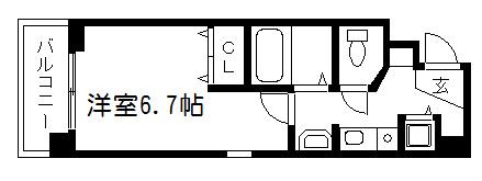 エイぺックス京都御所北(1K/1階)の間取り写真