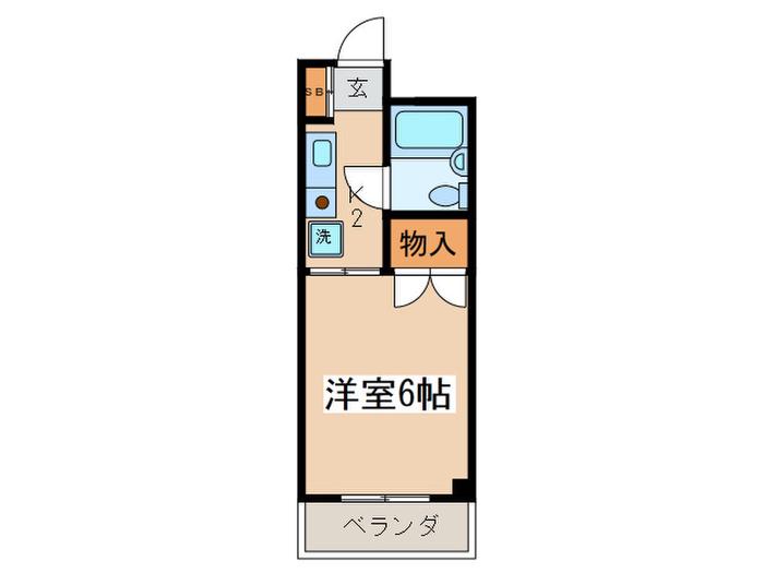 シルフィード(1K/2階)の間取り写真