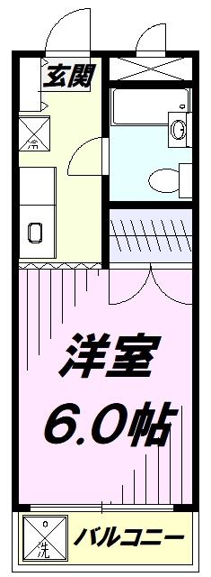 リバーサイド三田II(1K/1階)の間取り写真