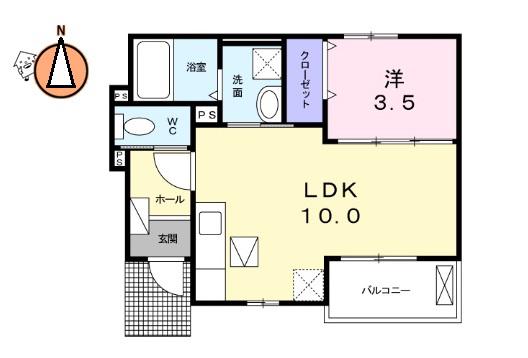 フローレンスN(1LDK/1階)の間取り写真