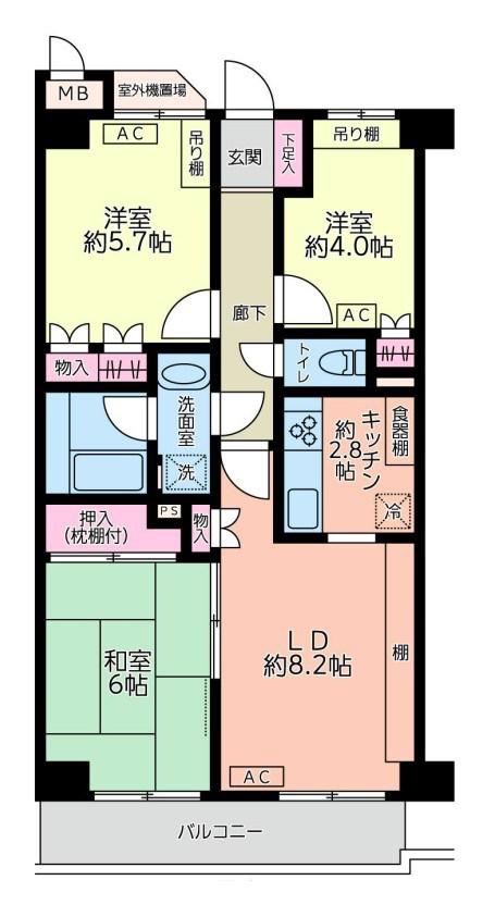 藤和シティホームズ荻窪駅(3LDK/8階)の間取り写真