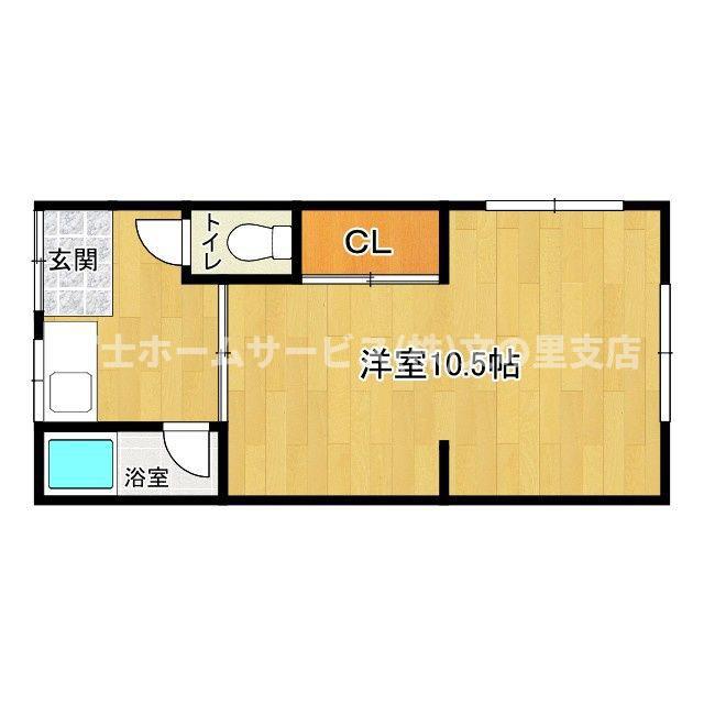 山之内文化(1K/2階)の間取り写真