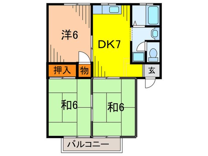 ルミエール中山(3DK/2階)の間取り写真