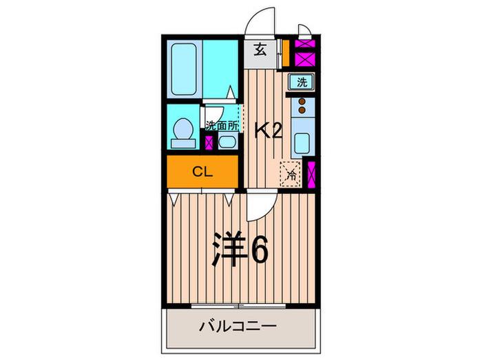 COMFORTII(1K/2階)の間取り写真