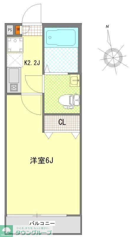 スターライト中野島(1K/1階)の間取り写真