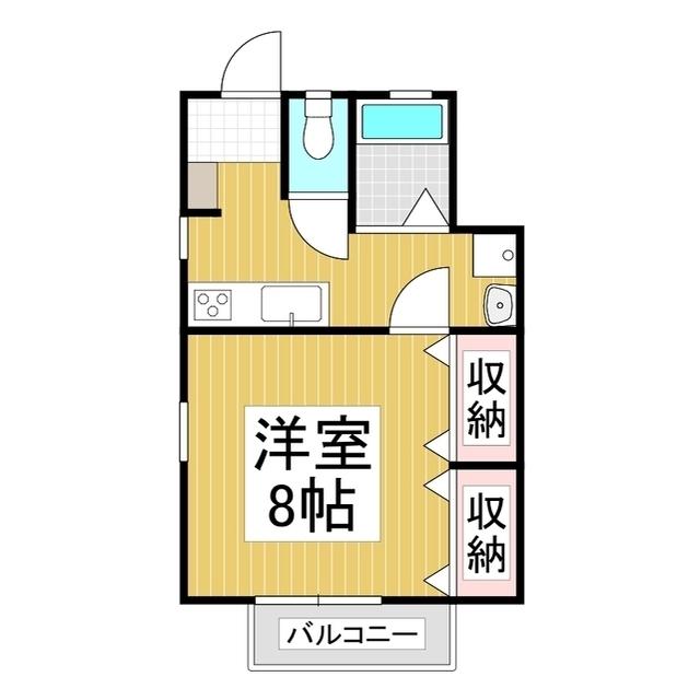 アプルハイツ東(1K/2階)の間取り写真