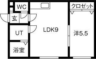 桜ノース40(1LDK/3階)の間取り写真