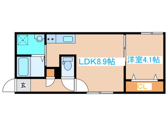 SERAM美園(1LDK/3階)の間取り写真