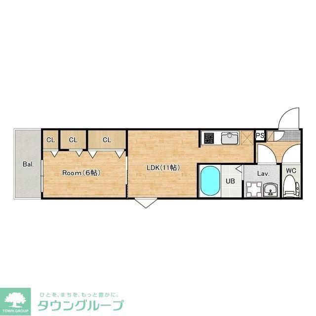 ジーメゾン千葉村田町ヘルミ(1LDK/2階)の間取り写真