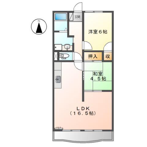BELLPHA21(2LDK/2階)の間取り写真