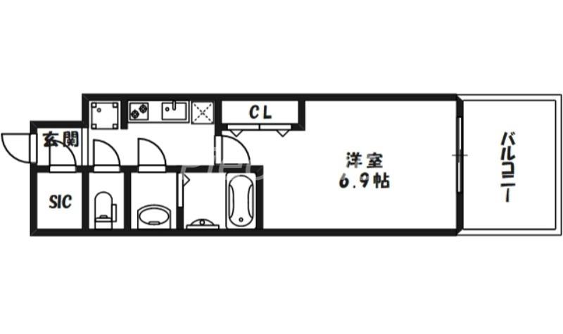 ビガーポリス417天満橋Ⅱ(ワンルーム/7階)の間取り写真