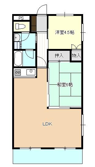 グリーンマンション(2LDK/1階)の間取り写真