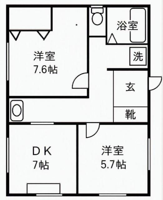 花沢ハイツ(2DK/1階)の間取り写真