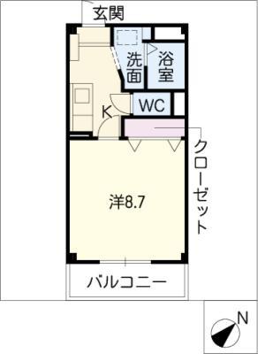 クレセントコートローズ(1K/1階)の間取り写真