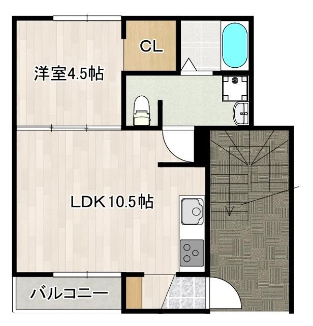 エールズ木風(1LDK/3階)の間取り写真