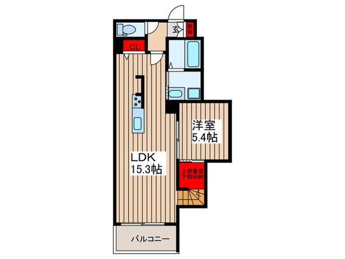 東川口HB(1LDK/2階)の間取り写真