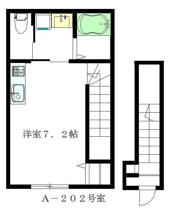 メゾンドールA(1K/2階)の間取り写真