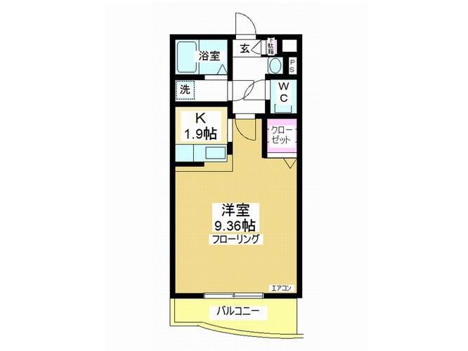 プランドール(1K/3階)の間取り写真