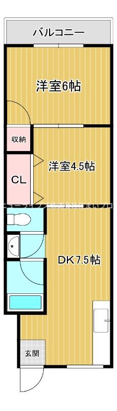 土佐ビル2(2DK/3階)の間取り写真