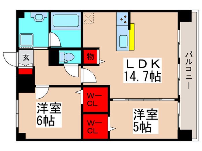 FORTE MAISON 鬼高(2LDK/2階)の間取り写真