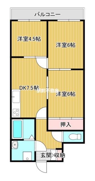 フォーレI(3DK/4階)の間取り写真