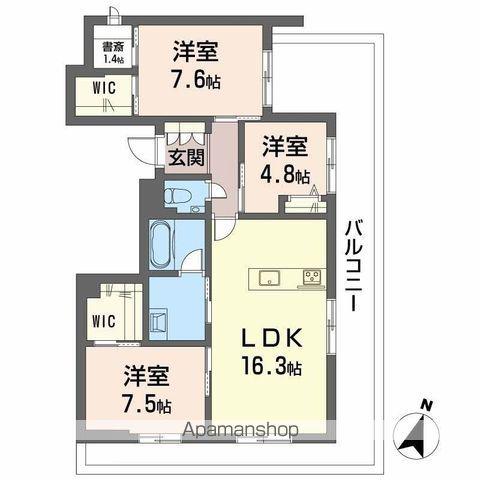 プレミアス大濠西(3LDK/4階)の間取り写真