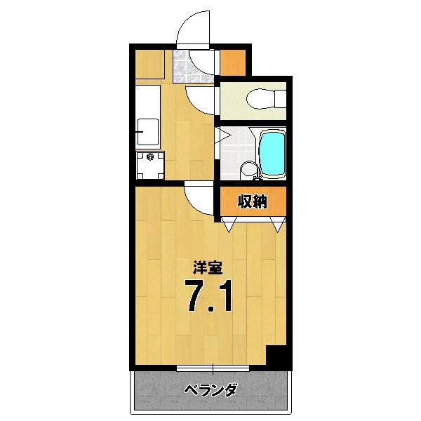 銀閣サンハイツ(1K/4階)の間取り写真