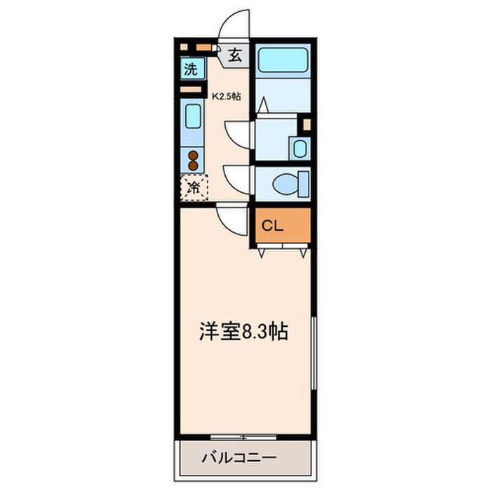 グリーンパル(1K/1階)の間取り写真