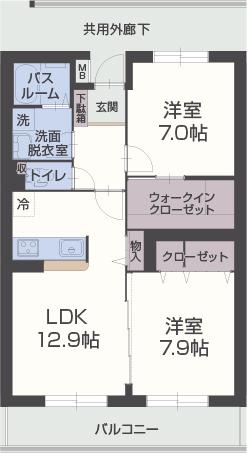 アヴィエント(2LDK/5階)の間取り写真