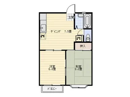 メゾン・エール(2DK/2階)の間取り写真