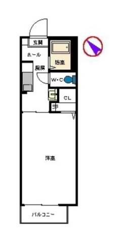 KIII(1K/2階)の間取り写真