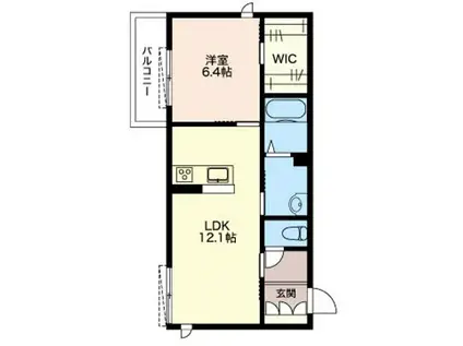 積水ハウスシャーメゾン ヴィアソーレK(1LDK/2階)の間取り写真