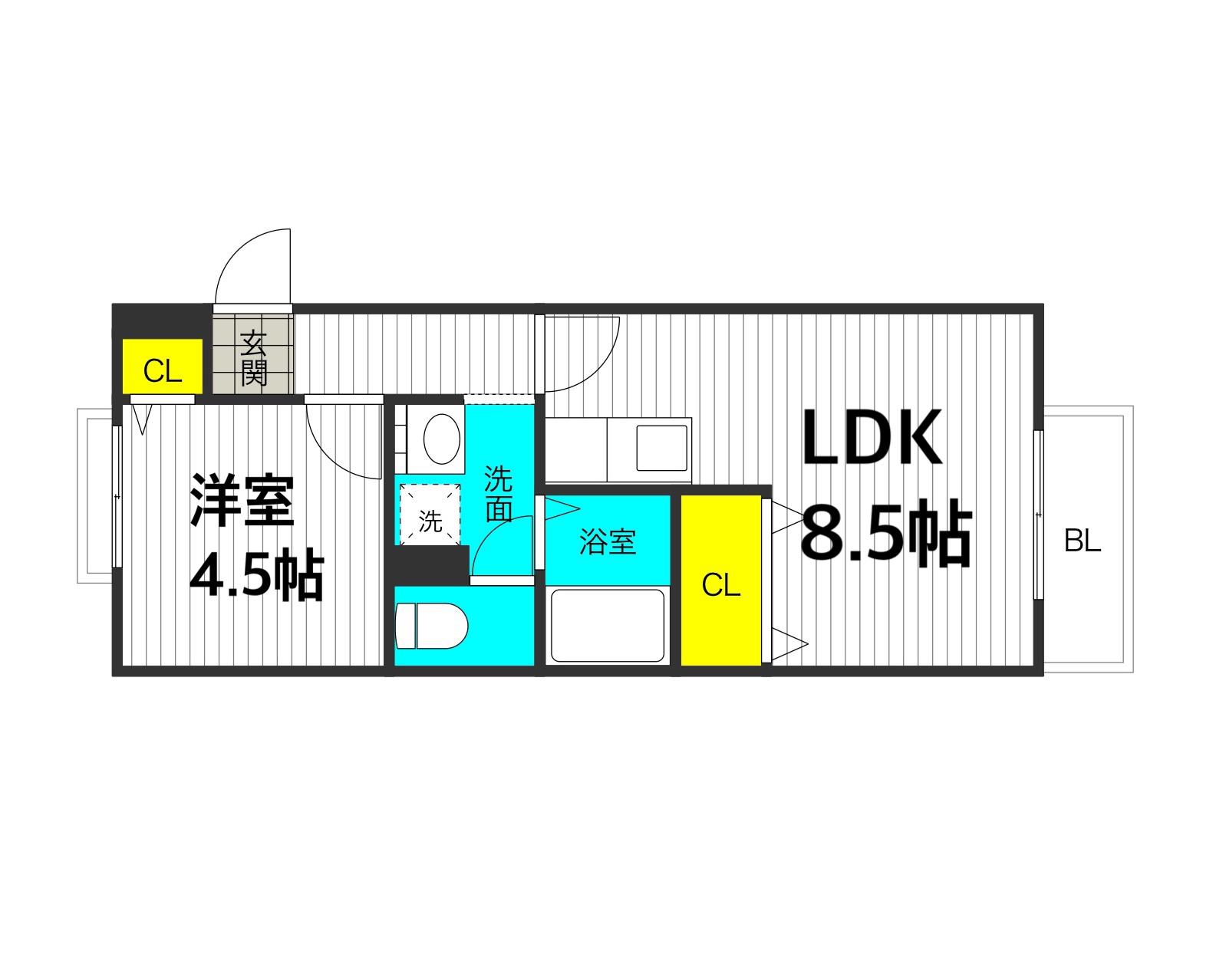 ファーストヴィラ(1LDK/2階)の間取り写真