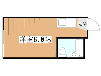 オレンジハイツII(ワンルーム/2階)の間取り写真