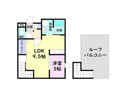 GRANDIC COPAIN 本山(1LDK/2階)の間取り写真